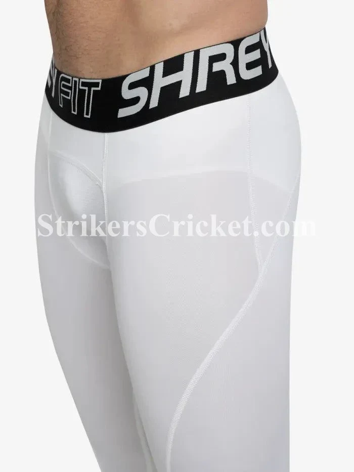 SHREY COMPRESSION LONG TIGHTS WHITE - Image 4
