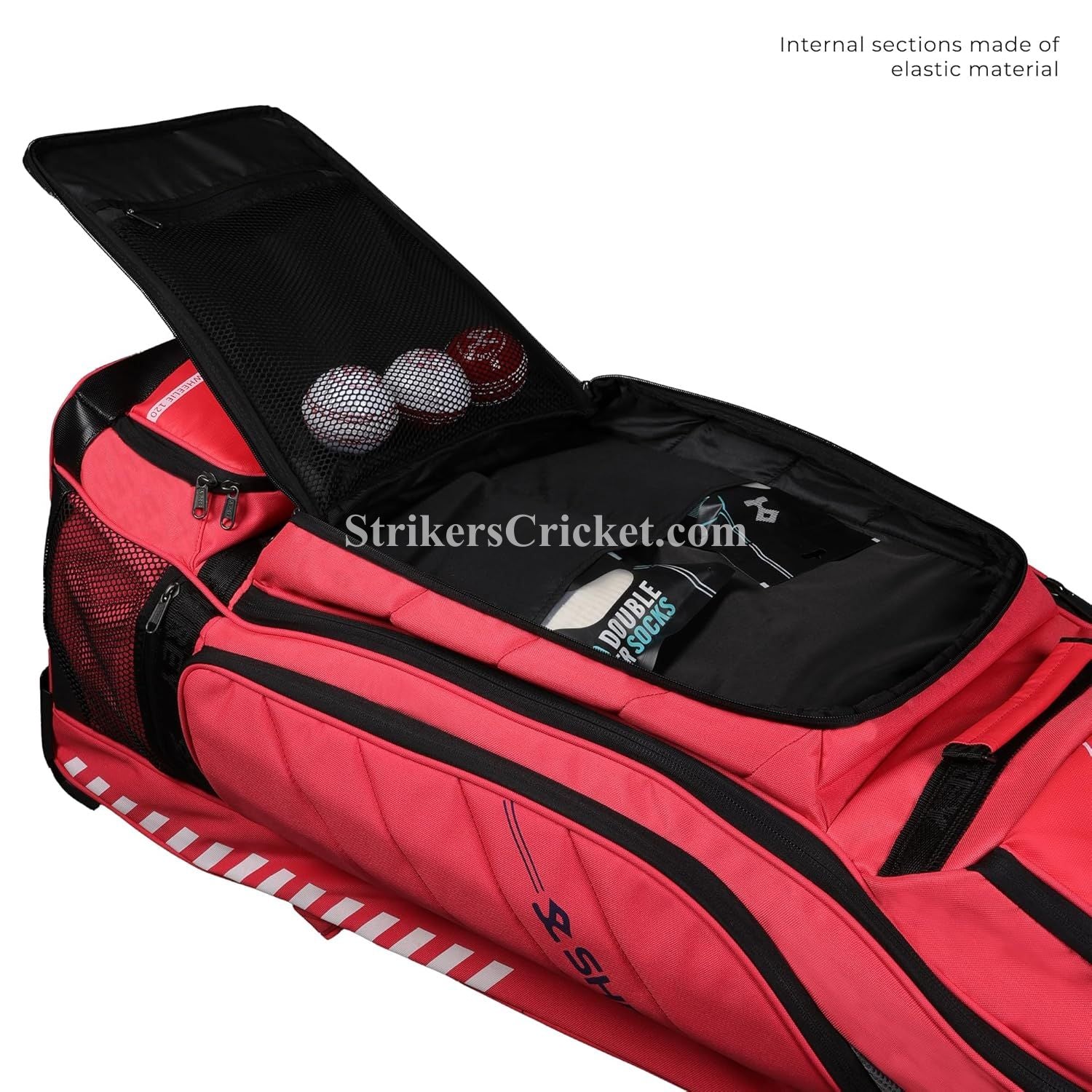 SHREY LEGACY 120 DUFFLE WHEELIE KIT BAG RED - Image 3